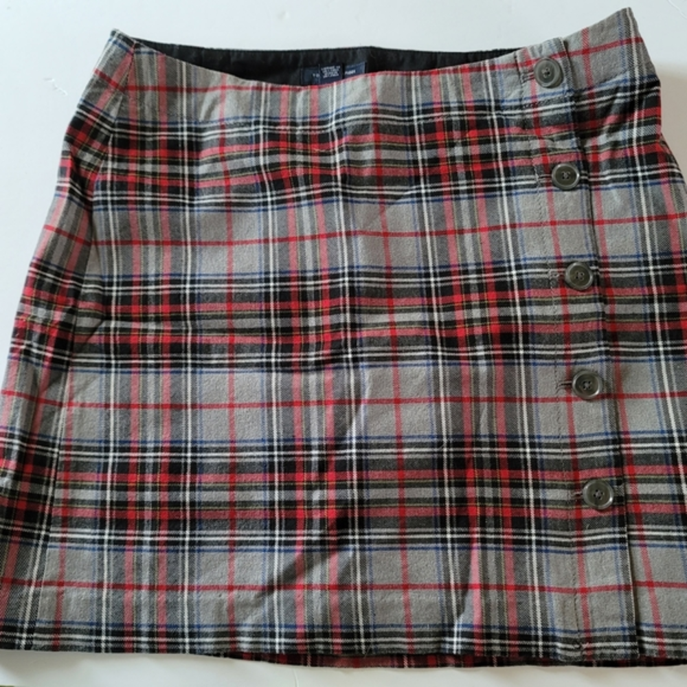 Tommy Hilfiger Plaid Pleated Sexy Mini Skirt High Waist‎ Schoolgirl Sz 4 Gray